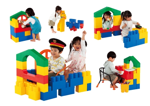 全身でブロック入って遊べるセット ピタゴラス ブロック おもちゃ 乳幼児玩具メーカー ピープル