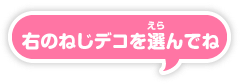 右のねじデコをえらんでね